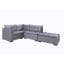 Sofá de Canto com Puff 5 Lugares Reverse 1,88m Linho Cinza