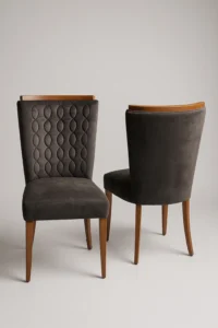 Kit 2 Cadeiras Arizona Assento e Encosto Estofados Tecido Veludo Cinza