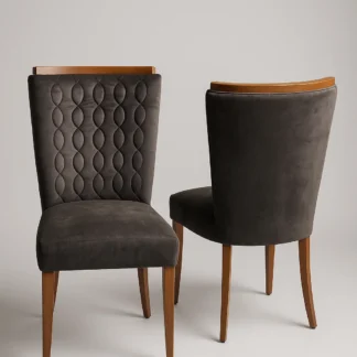 Kit 2 Cadeiras Arizona Assento e Encosto Estofados Tecido Veludo Cinza