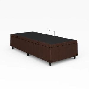 Base Box Baú Solteiro Sultano Blindado Tecido Linhão Marrom