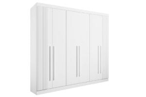 Guarda-Roupa Casal 6 Portas Detroit Ripado 6 Gavetas 2,75m 100% MDF Branco