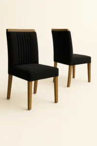 Kit 2 Cadeiras Jaspe 100% MDF P.U Preto