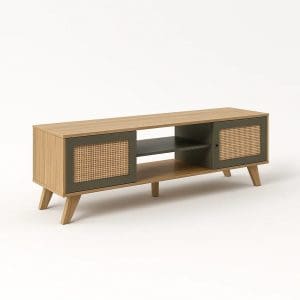 Rack Frida 1,36m para TV até 55 Polegadas 100% MDF Carvalho Menta