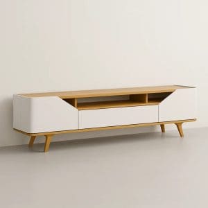 Rack Begônia 2 Portas 2,18m 100% MDF Off-White Nature