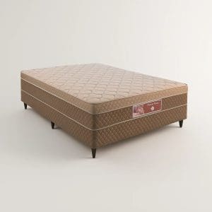 Unibox Ortopédico Casal Estrutura Reforçada Conforto Firme Revestimento Linho Marrom