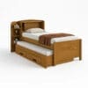 Cama Solteiro Denver Plus com Auxiliar 2 Gavetas Cantoneiras Reversíveis 100% MDF Cinamomo