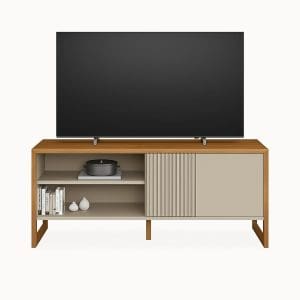 Rack Leon 1,40m para TV até 55 Polegadas 100% MDF Nature Off-White