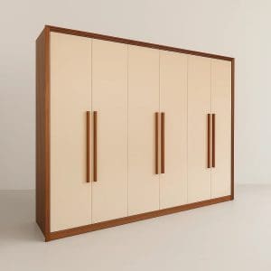 Guarda-Roupa Casal 6 Portas Charme 6 Gavetas 2,70m 100% MDF Naturale Off-White