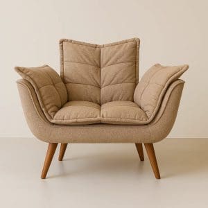 Poltrona com Braços Opala Linho Genebra Areia