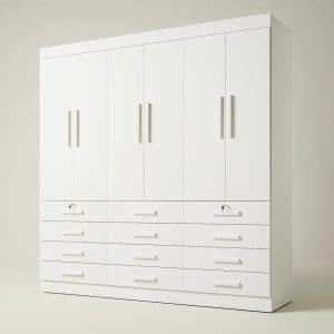 Guarda-Roupa Casal 6 Portas Austin Plus 12 Gavetas 2,40m 100% MDF Branco