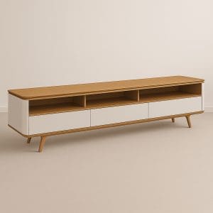 Rack Begônia 3 Gavetas 2,60m 100% MDF Off-White Nature