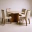 Conjunto Mesa de Jantar Dallas Marmorizada 0,90m x 0,90m com 4 Cadeiras Boucle Branco