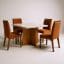 Conjunto Mesa de Jantar Dallas Marmorizada 0,90m x 0,90m com 4 Cadeiras Boucle Terracota