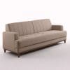 Sofá 3 Lugares Roma 1,88m Espuma D33 Molas S Encosto Desmontável Chenille Linho Areia