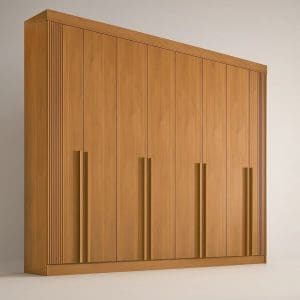 Guarda-Roupa Casal 8 Portas Boston Ripado com Sapateira 8 Gavetas 2,75m 100% MDF Cinamomo