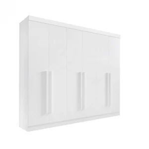 Guarda-Roupa Casal 6 Portas Da Vinci Plus 6 Gavetas 2,75m 100% MDF Branco