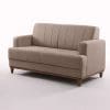 Sofá 2 Lugares Roma 1,36m Espuma D33 Molas S Encosto Desmontável Chenille Linho Areia