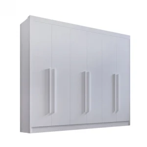 Guarda-Roupa Casal 6 Portas New Athos com Sapateira 8 Gavetas 2,78m 100% MDF Branco