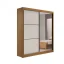 Guarda-Roupa Casal 2 Portas de Correr Athenas com Espelho 3 Gavetas 1,85m 100% MDF Cinamomo Off-White