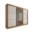 Guarda-Roupa Casal 3 Portas de Correr Los Angeles com Espelho 6 Gavetas 2,73m 100% MDF Cinamomo Off-White