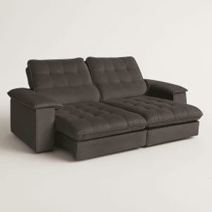 Sofá Retrátil e Reclinável Astro 2,90m 4 Lugares Molas Ensacadas Espuma D33 Pillow Top 14cm Veludo Luxo Marrom