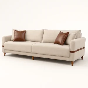 Sofá Living Abrantes 2,25m Linho Bege