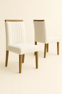 Kit 2 Cadeiras Jaspe 100% MDF Espuma D23 Selada Bouclé Branco