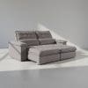 Sofá Retrátil e Reclinável Astro 2,50m 3 Lugares Molas Ensacadas Espuma D33 Pillow 14cm Linho Cinza Escuro