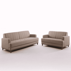 Conjunto de Sofá 2 e 3 Lugares Roma Linho Areia