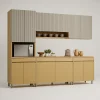 Conjunto de Cozinha Simone Mendes 5 Peças 2,70m x 2,28m 100% MDF Carvalho Greige