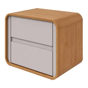 Mesa de cabeceira Moderni  55x45 - Amêndoa/Off White