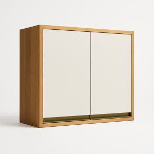 Armário Aéreo Andirá – 80 cm – Amêndoa/Off White – 100% MDF