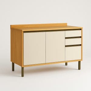 Balcão Andirá – 120 cm – Amêndoa/Off White