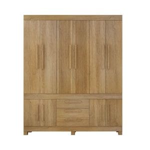 Guarda-Roupa Casal 10 Portas Zara Portas Frisadas 3 Gavetas 100% MDF 1,85m Cinamomo