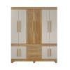 Guarda-Roupa Casal 10 Portas Zara Portas Frisadas 3 Gavetas 100% MDF 1,85m Cinamomo Off-White