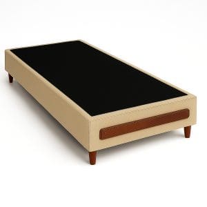 Base Box Solteiro Itália 0,88x1,98m Bege Marrom
