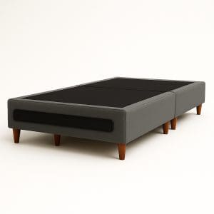 Base Box King Bipartido Itália 1,93x2,08m Cinza Preto