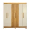 Guarda-Roupa Casal 6 Portas Coliseu Portas Frisadas 2 Gavetas 100% MDF 1,85m Cinamomo Off-White