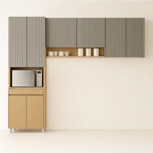 Conjunto de Cozinha Simone Mendes 3 Peças 270x228 - Carvalho/Greige