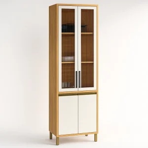 Cristaleira Reflecta Andirá – 70 cm – Amêndoa/Off White