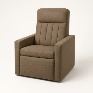 Poltrona do Papai Stela Reclinável Linho Marrom Espuma D33 Encosto Anatômico