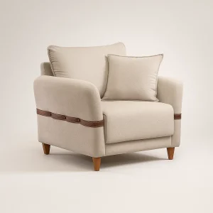 Poltrona Abrantes 0,90m Espuma D28 Linho Bege