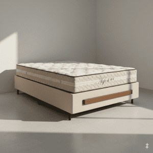 Conjunto colchão napoli com box italia bege Casal