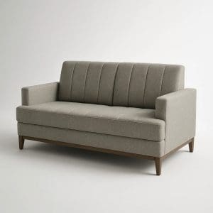 Sofá 2 Lugares Roma 1,36m Chenille Linho Cinza Espuma D33 Madeira Maciça