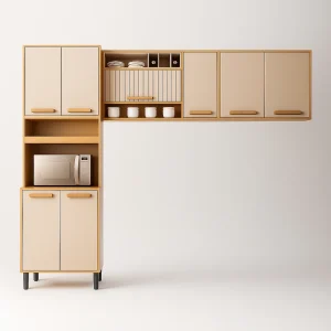 Cozinha Completa Júpiter 3 Peças 2,70m Cinamomo Off-White