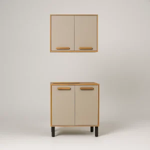 Cozinha Completa Júpiter 2 Peças 80cm Cinamomo Off-White