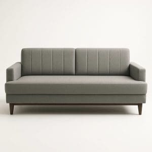 Sofá 3 Lugares Roma 1,88m Chenille Linho Cinza Espuma D33 Estrutura Reforçada