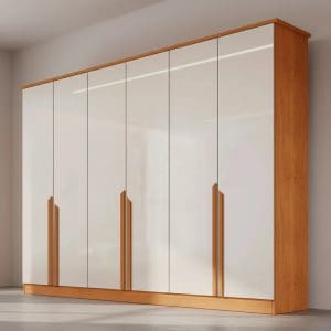Guarda-Roupa Casal 6 Portas Bianca 6 Gavetas 100% MDF 2,30m Nature Off-White